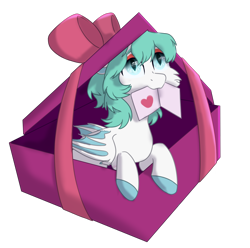 Size: 1410x1396 | Tagged: safe, artist:lambydwight, imported from derpibooru, oc, oc only, oc:spicy mint, bat pony, original species, pony, shark, shark pony, box, simple background, solo, transparent background
