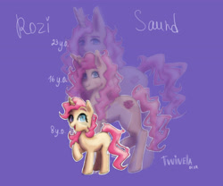 Size: 4800x4000 | Tagged: safe, artist:twivela, imported from derpibooru, part of a set, oc, oc only, oc:rozi saund, pony, unicorn, blank flank, eyebrows, female, filly, foal, mare, smiling, solo, teenager