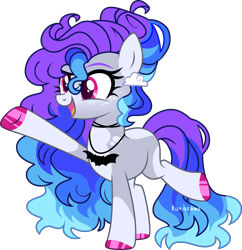 Size: 2578x2663 | Tagged: safe, artist:kurosawakuro, imported from derpibooru, oc, oc only, earth pony, pony, base used, coat markings, colored hooves, earth pony oc, eyelashes, female, freckles, full body, high res, hoof polish, hooves, jewelry, magenta eyes, mare, multicolored mane, multicolored tail, necklace, offspring, open mouth, open smile, pale belly, palindrome get, parent:funnel web, parent:rainbow dash, pink eyes, signature, simple background, smiling, socks (coat markings), solo, standing, standing on two hooves, tail, transparent background