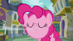 Size: 1280x720 | Tagged: safe, imported from derpibooru, screencap, pinkie pie, earth pony, pony, spice up your life, cute, diapinkes, eyes closed, sniffing, solo