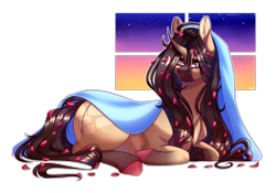 Size: 3200x2238 | Tagged: safe, artist:honeybbear, imported from derpibooru, oc, oc only, pony, unicorn, female, lying down, mare, prone, simple background, solo, transparent background