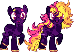 Size: 2160x1522 | Tagged: safe, artist:kurosawakuro, imported from derpibooru, oc, oc only, earth pony, pony, bald, base used, colored eyelashes, colored hooves, dot eyebrows, earth pony oc, female, hoof polish, magical lesbian spawn, mare, mismatched eyebrows, offspring, orange eyes, parent:applejack, parent:twilight sparkle, parents:twijack, raised hoof, simple background, solo, transparent background