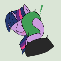 Size: 208x208 | Tagged: safe, artist:truthormare, twilight sparkle, oc, oc:anon, human, pony, aggie.io, blushing, canon x oc, duo, exclamation point, eyes closed, female, french kiss, hug, human male, interspecies, kissing, male, mare, mare on human male, pony on human action, pony on human male, show accurate, surprise kiss, surprised