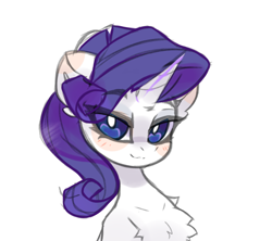 Size: 3786x3365 | Tagged: safe, artist:jfrxd, imported from derpibooru, rarity, pony, unicorn, blushing, bust, chest fluff, eye clipping through hair, portrait, simple background, solo, white background