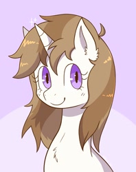 Size: 1873x2360 | Tagged: artist needed, safe, imported from derpibooru, oc, oc:fluffymarsh, unicorn, brown mane, chest fluff, cute, female, food, happy, horn, mare, marshmallow, purple eyes, sparkly eyes, unicorn oc, white pony, wingding eyes