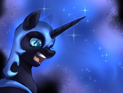 Size: 1600x1200 | Tagged: safe, artist:renka2802, imported from derpibooru, nightmare moon, alicorn, bust, digital art, portrait, solo