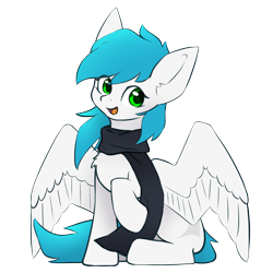 Size: 1600x1600 | Tagged: safe, artist:zylgchs, derpibooru exclusive, imported from derpibooru, oc, oc only, oc:cynosura, pegasus, derpibooru community collaboration, 2023 community collab, clothes, pegasus oc, scarf, simple background, solo, transparent background