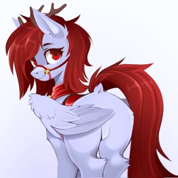 Size: 2048x2048 | Tagged: safe, artist:buvanybu, imported from derpibooru, oc, oc only, pegasus, pony, butt, dock, featureless crotch, leg fluff, pegasus oc, plot, solo, tack, tail, tail aside