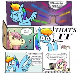 Size: 2412x2303 | Tagged: safe, artist:punkittdev, imported from derpibooru, part of a set, fluttershy, rainbow dash, pony, comic, duo, hoers, horsecomix, implied applejack, implied lesbian, the golden girls