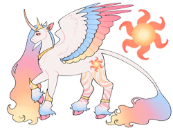 Size: 1280x960 | Tagged: safe, artist:s0ftserve, imported from derpibooru, princess celestia, pony, agender, cloven hooves, colored wings, headcanon, multicolored wings, sexuality headcanon, simple background, solo, transparent background, wings