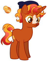 Size: 2539x3277 | Tagged: safe, artist:lanternik, imported from derpibooru, sunset shimmer, pony, unicorn, base used, beanie, hat, nonbinary, redesign, redesign looks like oc, simple background, solo, transparent background