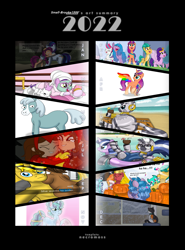 Size: 2443x3301 | Tagged: safe, artist:lynnthenerdkitty, imported from derpibooru, hitch trailblazer, izzy moonbow, pipp petals, sprout cloverleaf, sunny starscout, zecora, zipp storm, oc, oc:paddy sparkle, cat, horse, human, pony, 2022, argyle starshine, art summary, beach, bumblebee (transformers), butt, car interior, cellphone, charlie, charlie watson, cloudpuff, crossover, g5, he wants to order, marvel crossover, meme, misty, mud mask, phone, scarlet witch, selfie, snow, sparky sparkeroni, transformers, wanda