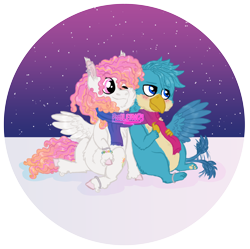 Size: 4540x4514 | Tagged: safe, artist:queenderpyturtle, imported from derpibooru, gallus, oc, pegasus, pony, absurd resolution, clothes, female, mare, pegasus oc, scarf, wings