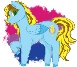 Size: 957x835 | Tagged: safe, artist:themonkswhitecat, imported from derpibooru, oc, oc only, oc:lucky bolt, pegasus, pony, bisexual pride flag, bisexuality, female, lgbt, mare, pride, pride flag, simple background, solo, transparent background