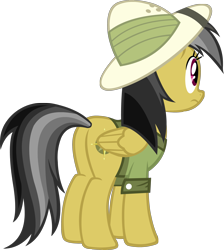 Size: 2500x2784 | Tagged: safe, artist:alexstrazse, imported from derpibooru, daring do, pegasus, pony, butt, female, folded wings, mare, plot, simple background, solo, transparent background, vector, wings