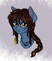 Size: 1628x1900 | Tagged: safe, artist:vetta, imported from derpibooru, earth pony, pony, avatar, bust, james cameron's avatar, ponified, solo