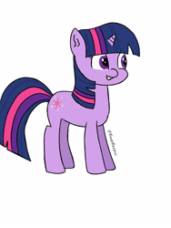 Size: 1200x1600 | Tagged: safe, imported from derpibooru, twilight sparkle, pony, unicorn, female, mare, simple background, smiling, solo, unicorn twilight, white background