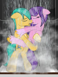 Size: 979x1280 | Tagged: safe, artist:ejlightning007arts, artist:lynnthenerdkitty, imported from derpibooru, hitch trailblazer, pipp petals, earth pony, pegasus, pony, base, base used, female, g5, hitchpipp, implied sex, kissing, male, mare, shipping, shower, stallion, straight