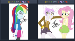 Size: 513x281 | Tagged: safe, artist:bluse, artist:enrique zx, derpibooru exclusive, imported from derpibooru, screencap, fluttershy, gilda, rainbow dash, human, derpibooru, equestria girls, 2023, abuse, angry, background removed, bruised, bully, bullying, caught, clothes, crying, cutie mark on clothes, equestria girls-ified, female, flutterbuse, glare, gritted teeth, if looks could kill, korean, meta, midriff, now you fucked up, show accurate, signature, simple background, skirt, solo, sweat, tanktop, teeth, tranquil fury, white background