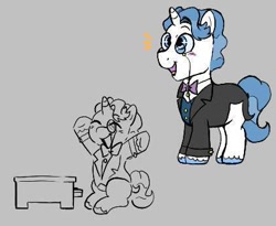 Size: 422x346 | Tagged: safe, artist:dsstoner, imported from derpibooru, fancypants, pony, unicorn, clothes, colt, colt fancy pants, foal, male, monocle, musical instrument, piano, sitting, suit, younger