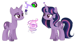 Size: 1392x780 | Tagged: safe, artist:existencecosmos188, imported from derpibooru, twilight sparkle, oc, oc only, pony, unicorn, base used, bedroom eyes, duo, eyelashes, female, horn, makeup, mare, offspring, parent:king sombra, parent:twilight sparkle, parents:twibra, red and black oc, simple background, sombra eyes, transparent background, unicorn oc, unicorn twilight