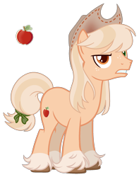 Size: 1520x1925 | Tagged: safe, artist:lanternik, imported from derpibooru, applejack, earth pony, pony, applejack (male), applejack's hat, base used, cowboy hat, frown, hat, male, redesign, rule 63, simple background, solo, stallion, stetson, transparent background, unshorn fetlocks