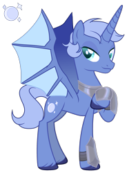 Size: 1785x2421 | Tagged: safe, artist:lanternik, imported from derpibooru, princess luna, alicorn, bat pony, bat pony alicorn, pony, base used, bat ponified, bat wings, horn, race swap, raised hoof, redesign, s1 luna, simple background, smiling, solo, transgender, transparent background, unshorn fetlocks, wings