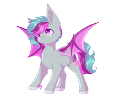 Size: 1996x1596 | Tagged: safe, artist:prettyshinegp, imported from derpibooru, oc, oc only, oc:sweet tooth, bat pony, pony, bat pony oc, bat wings, ear fluff, signature, simple background, smiling, solo, spread wings, transparent background, unshorn fetlocks, wings