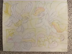 Size: 4032x3024 | Tagged: safe, artist:thor-disciple, derpy hooves, fluttershy, octavia melody, rainbow dash, sweetie belle, earth pony, pegasus, pony, unicorn, grass, outdoors, sleeping, traditional art