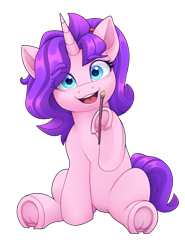 Size: 2300x3100 | Tagged: safe, alternate version, artist:rivin177, imported from derpibooru, oc, oc:rivin, pony, unicorn, derpibooru community collaboration, 2023 community collab, blue eyes, brush, frog (hoof), holding, hoofbutt, hooves, horn, horseshoes, open mouth, ponytail, raised hoof, simple background, solo, transparent background, underhoof, unicorn oc