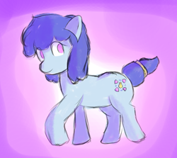 Size: 2522x2252 | Tagged: safe, artist:loustem, imported from derpibooru, oc, oc only, oc:stilbruch tingle, earth pony, pony, earth, earth pony oc, full body, hair, mane, pink background, pink eyes, purple hair, purple mane, purple tail, quadrupedal, short hair, short mane, short tail, simple background, standing, tail