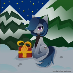 Size: 4007x4001 | Tagged: safe, artist:margaritaenot, imported from derpibooru, oc, earth pony, pony, earth pony oc, snow, solo