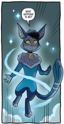 Size: 694x1334 | Tagged: safe, artist:tonyfleecs, idw, imported from derpibooru, shadow (g4), abyssinian, anthro, spoiler:comic, spoiler:comic97, dialogue, element of magic, female, g4, season 10, solo, speech bubble