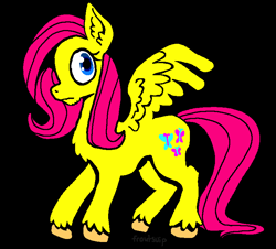 Size: 749x676 | Tagged: safe, artist:froutsuip, imported from derpibooru, fluttershy, pegasus, pony, black background, simple background, solo