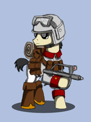 Size: 600x800 | Tagged: safe, artist:efpony, imported from derpibooru, earth pony, pony, army, army helmet, clothes, gun, helmet, male, military uniform, rifle, simple background, solo, uniform, weapon