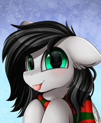 Size: 790x963 | Tagged: safe, artist:pridark, imported from derpibooru, oc, oc only, oc:sky scamper, pegasus, pony, bust, clothes, commission, cute, male, pegasus oc, portrait, scarf, solo, stallion, striped scarf, wings