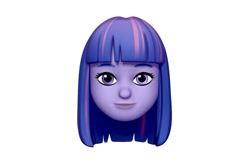 Size: 1125x739 | Tagged: safe, imported from derpibooru, twilight sparkle, human, equestria girls, animoji, head only, looking at you, memoji, simple background, solo, white background