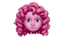 Size: 1125x748 | Tagged: safe, imported from derpibooru, pinkie pie, human, equestria girls, animoji, head only, looking at you, memoji, simple background, solo, white background