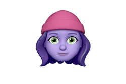 Size: 1125x753 | Tagged: safe, imported from derpibooru, starlight glimmer, human, equestria girls, animoji, beanie, beanie hat, hat, head only, looking at you, memoji, simple background, solo, white background