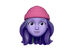 Size: 1125x750 | Tagged: safe, imported from derpibooru, starlight glimmer, human, equestria girls, animoji, beanie, beanie hat, hat, head only, looking at you, memoji, simple background, solo, white background