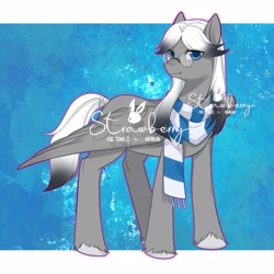 Size: 2048x2048 | Tagged: safe, artist:tabithaqu, imported from derpibooru, oc, oc only, pegasus, pony, clothes, female, glasses, mare, pegasus oc, scarf, solo, striped scarf