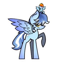Size: 3072x3072 | Tagged: artist needed, safe, imported from derpibooru, rainbow dash, oc, oc only, oc:seaice, pegasus, pony, derpibooru community collaboration, 2023 community collab, looking at you, male, pegasus oc, simple background, smiling, transparent background, wings