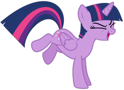 Size: 3878x2821 | Tagged: safe, artist:chipwanderer, artist:twilyisbestpone, imported from derpibooru, twilight sparkle, alicorn, pony, adorkable, base used, cute, dancing, dork, eyes closed, female, high res, mare, on front legs, open mouth, pegasus wings, simple background, solo, transparent background, twiabetes, twilight sparkle (alicorn), wings