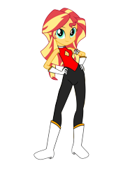 Size: 3035x4299 | Tagged: safe, artist:omegaridersangou, imported from derpibooru, sunset shimmer, human, equestria girls, equestria girls series, clothes, clothes swap, cutie honey, female, simple background, solo, transparent background, uniform