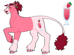 Size: 1280x960 | Tagged: safe, artist:s0ftserve, imported from derpibooru, oc, oc:strawberry swirl, earth pony, hybrid, pony, adopted offspring, earth pony oc, interspecies offspring, magical lesbian spawn, male, offspring, parent:pinkie pie, parent:princess skystar, parents:skypie, simple background, solo, stallion, transparent background