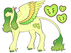 Size: 1280x960 | Tagged: safe, artist:s0ftserve, imported from derpibooru, oc, oc:kiwi kiss, hybrid, pegasus, pony, adopted offspring, colored wings, female, interspecies offspring, magical lesbian spawn, mare, multicolored wings, offspring, parent:pinkie pie, parent:princess skystar, parents:skypie, simple background, solo, transgender, transparent background, wings