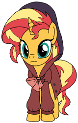 Size: 494x779 | Tagged: safe, artist:noikincade67, imported from derpibooru, sunset shimmer, pony, unicorn, clothes, female, mare, simple background, solo, transparent background