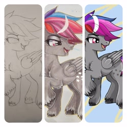 Size: 4096x4096 | Tagged: safe, artist:annuthecatgirl, imported from derpibooru, oc, oc:northstar, pegasus, digital art, pegasus oc, solo, traditional art, wings