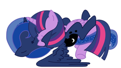 Size: 3840x2160 | Tagged: safe, artist:duran301, imported from derpibooru, princess luna, twilight sparkle, alicorn, pony, base used, duo, female, lesbian, shipping, simple background, snuggling, transparent background, twilight sparkle (alicorn), twiluna