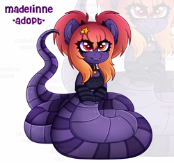 Size: 2531x2375 | Tagged: safe, artist:madelinne, imported from derpibooru, oc, oc only, lamia, original species, adoptable, adoptable open, adoption, clothes, jewelry, necklace, solo, stars, zoom layer